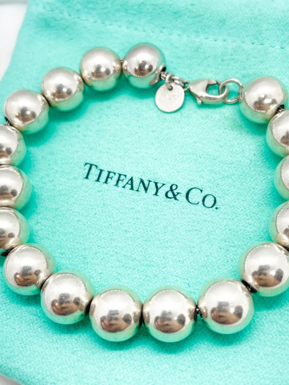 Tiffany & Co. Sterling Silver Hardwear 10mm Ball Bead Link Bracelet 7"